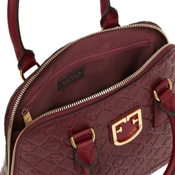 FURLA Fantastica Dome Small Ribes Embossed Leather Bag - Picture 3 of 15